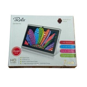 iRola DX758 Pro Black 7 in Quad Core 8GB Android 4.4 KitKat Tablet HD Sealed New